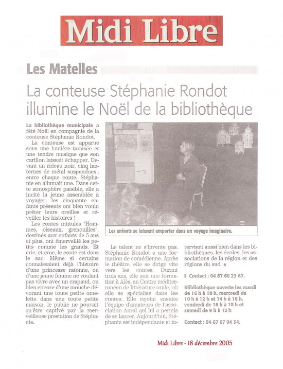 article Midi Libre 18.12.2005